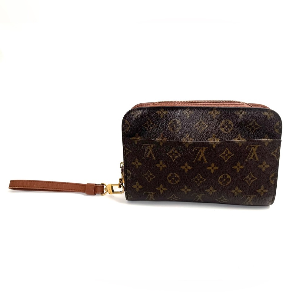 Louis Vuitton Brown Monogram Wristlet Clutch